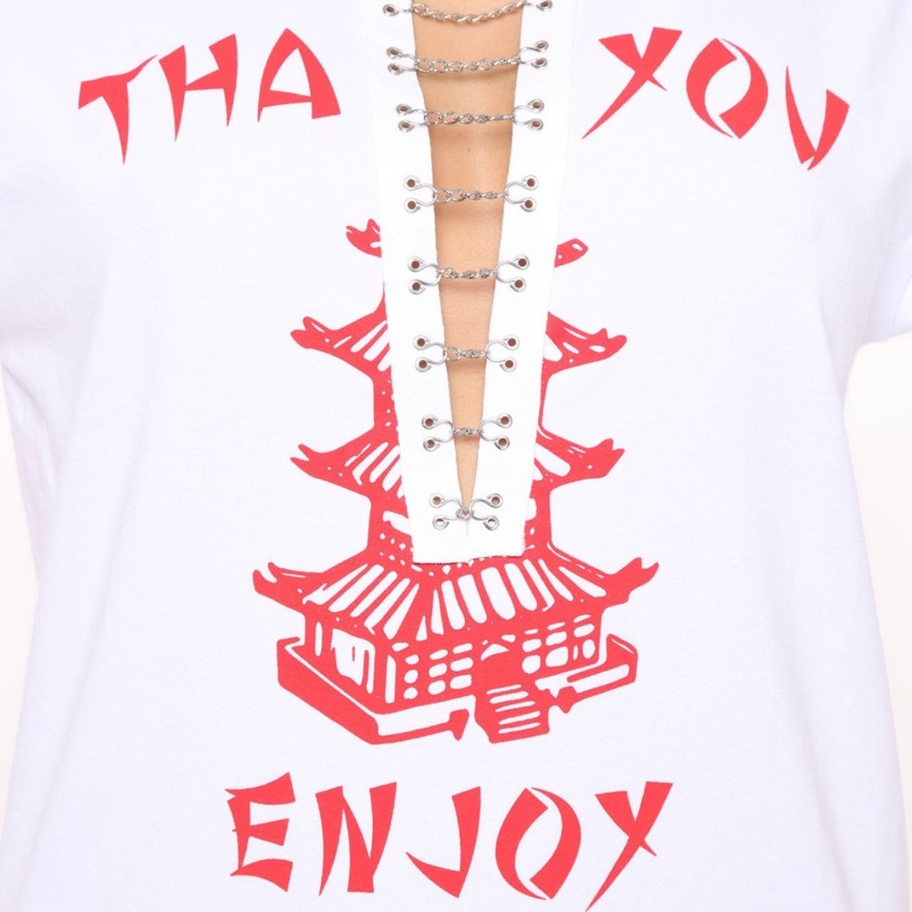 Thanks Enjoy T-Shirt Dress - White